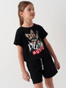 Комплект для девочки: футболка, шорты