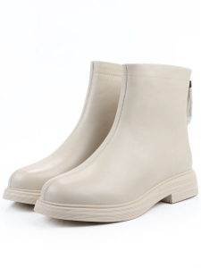 01-XKL21-225R LT. BEIGE Ботинки демисезонные женские (натуральная кожа, байка)