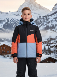 Горнолыжный костюм зимний для мальчика оранжевого цвета 9517O