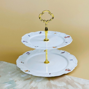 109-224 Двухъярусная этажерка КРОКУС в под.уп.(х12)Фарфор