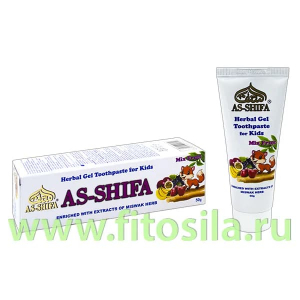 Зубная паста гелевая для детей со вкусом фруктовый микс 50 гр AS-SHIFA Miswak Herbal