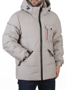 6393 GRAY/BEIGE Куртка мужская зимняя (200 гр. холлофайбер)