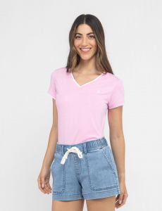 DOUBLE BAND V-NECK T-SHIRT