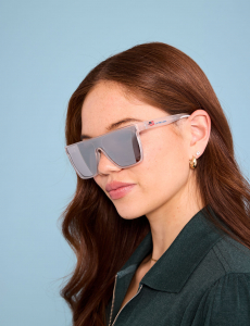 LADIES OVERSIZE SIELD MIRROR SUNGLASSES