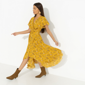 Платье на запах, Счастье влюбленности (желтый)