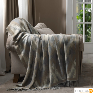 TOGAS МЕСЕД бежевый/серый, Плед 140х200, 1пр., шерсть мериноса, 260 г/м2