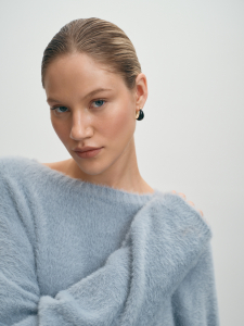 Вязаный однотонный джемпер