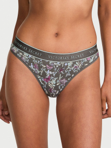 Logo Cotton Thong Panty