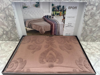 Покрывало EFOR AMORE махровое (220*240) кофейный KAHVE