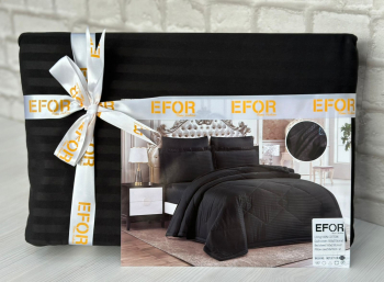 КПБ EFOR SATIN SIYAH черный семейный