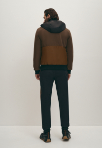 Комбинированная утепленная куртка-толстовка на основе хлопка