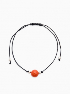 Браслет-оберег «Нить судьбы» шар №8, цветной в золоте