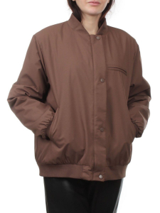 H24-608 BROWN Куртка бомбер демисезонная женская (100 гр. синтепон)