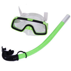 E33168 Набор для плавания детский маска+трубка (ПВХ) (зеленый)