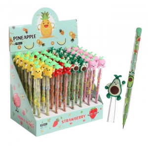 Карандаш - прикол Calligrata «Ягода/Фрукт/Овощ», секционный, МИКС