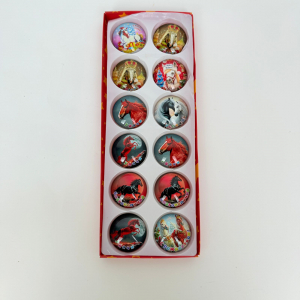 Магнит круглый с пожеланиями - Год лошади 5 см (12 шт в уп)