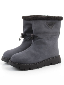 04-PAL273-3Z GRAY/BLUE Ботинки зимние женские (натуральная замша, 100% шерсть)