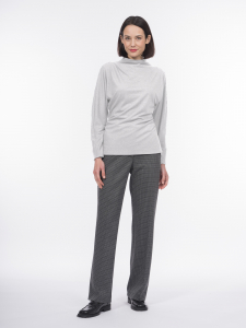 Прямые брюки со стрелками в мелкую клетку