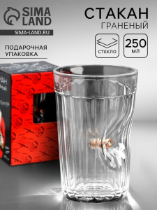 Стакан гранёный с пулей «Новый год», 250 мл