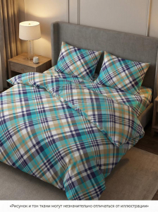 Комплект постельного белья Лондон бирюзовый бязь