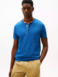 Striped Short-Sleeve Henley