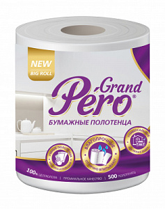 Бумажные полотенца GrandPero 100м, белый цвет