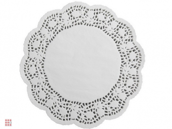 Салфетки ажурные 32 см круглые белые 250шт
