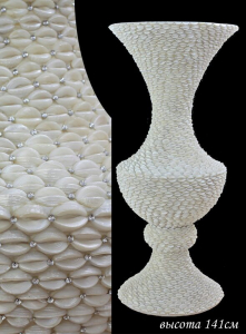 399-025 Ваза 141см. ЖЕМЧУГ В СТРАЗАХ в под.уп.(х1)Полистоун