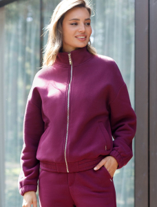 Бомбер на молнии из футера трехнитки с начесом