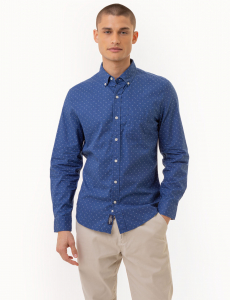 DART PRINT LONG SLEEVE POPLIN SHIRT