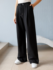 Свободные брюки из тонкого премиального футера с эластаном