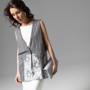 Жилет комбинированный с кружевом, Искусство переговоров (grey)