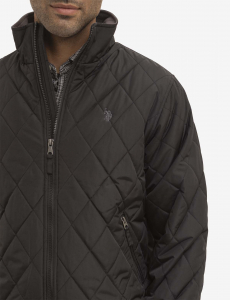 DIAMOND QUILTED FLEECE JACKET