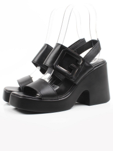 08-PEY330-2 BLACK Босоножки женские (натуральная кожа)
