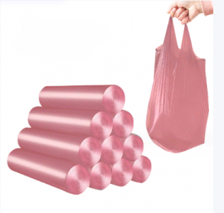 Мешки для мусора с ручкой цветные 40*50 см (17 шт.)