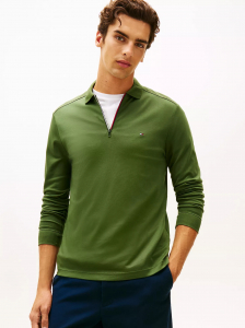 Regular Fit Smooth Cotton Zip Polo