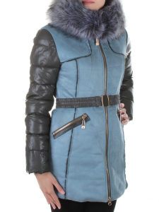 5157 LT. BLUE Дубленка с мехом Olanmear