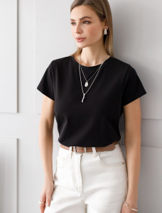 Футболка из облегченного хлопкового полотна с эластаном