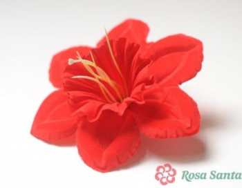 Искусственные цветы, Слои нарцисса бархатные для ветки, венка красный