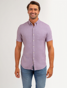 TEXTURED WEAVE SHORT SLEEVE SHIRT WITH POCKET