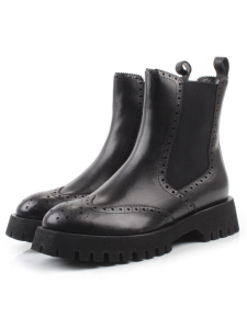 01-B2103B-12A BLACK Ботинки демисезонные женские (натуральная кожа, байка)