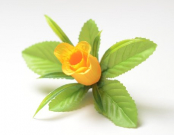 Искусственные цветы, Голова бутон розы с листом для ветки, венка