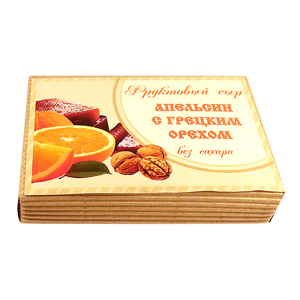 Фруктовый сыр Апельсин с грецким орехом, 250г (15шт/кор)