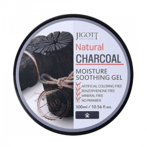 Jigott Увлажняющий универсальный гель с древесным углем / Natural Charcoal Moisture Soothing Gel, 300 мл