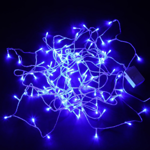 Гирлянда 240 LED 18 м прозрачный провод синяя