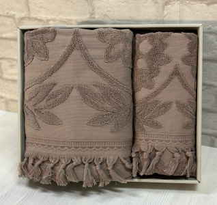 Набро полотенец EFOR из 2-х предметов (50*90.70*140) модель ELIZ (кофейный) KOFE