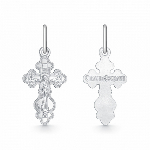 024.55 крест из серебра штампованный белый