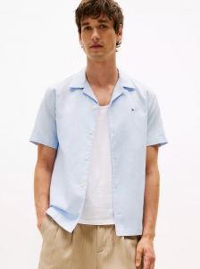 Regular Fit Linen-Blend Camp Shirt