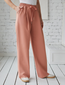 Свободные брюки из тонкого премиального футера с эластаном