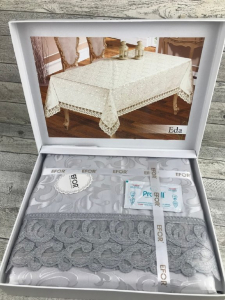 Скатерть EFOR EDA 160*220 прямоугольная серый GRI